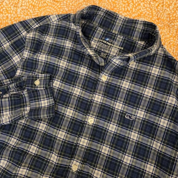 Vineyard Vines On The Go Performance Shirt Boys Large 16 Plaid Button Down - Picture 1 of 7